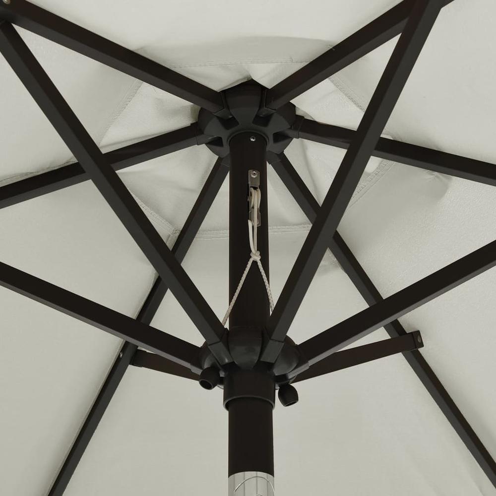 Parasol with LED Lights Sand 78.7"x83.1" Aluminum. Picture 4