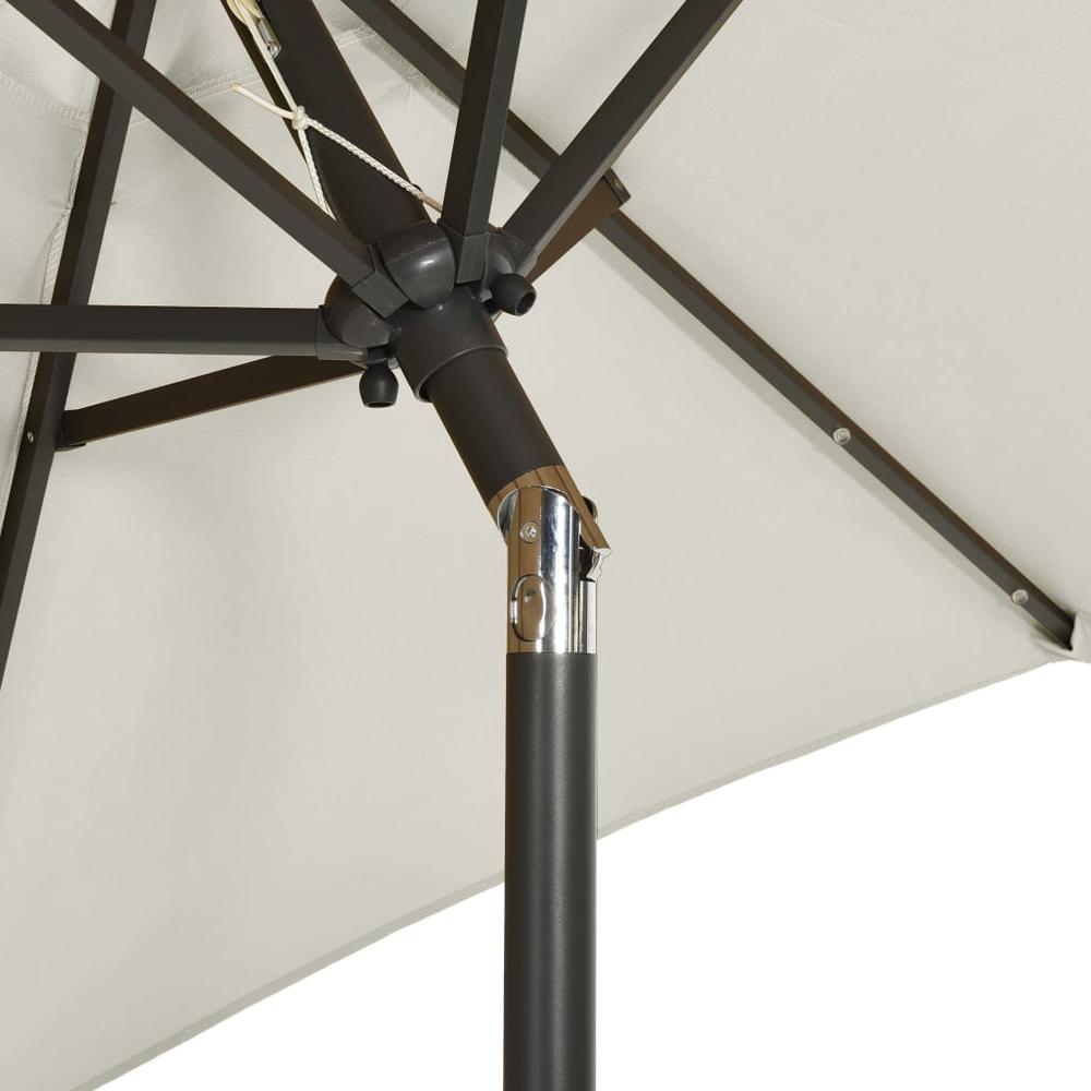 Parasol with LED Lights Sand 78.7"x83.1" Aluminum. Picture 5
