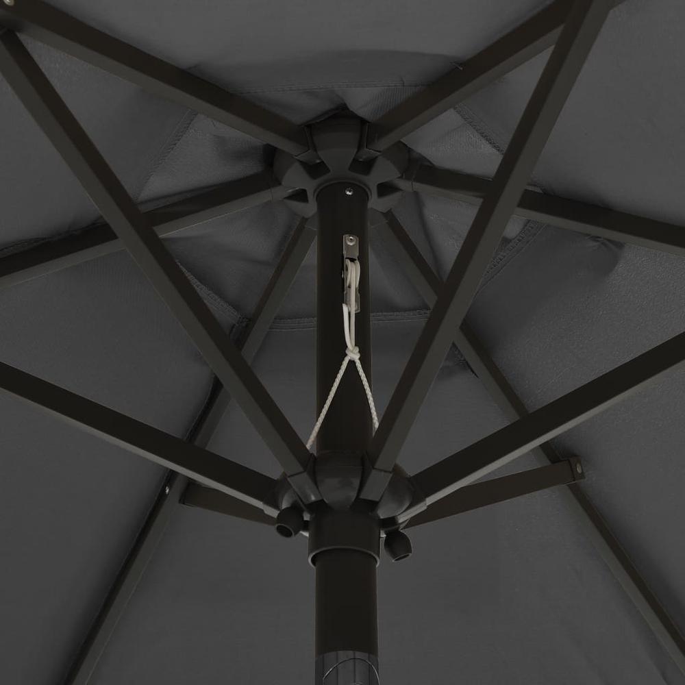 vidaXL Parasol with LED Lights Anthracite 78.7"x83.1" Aluminum. Picture 5