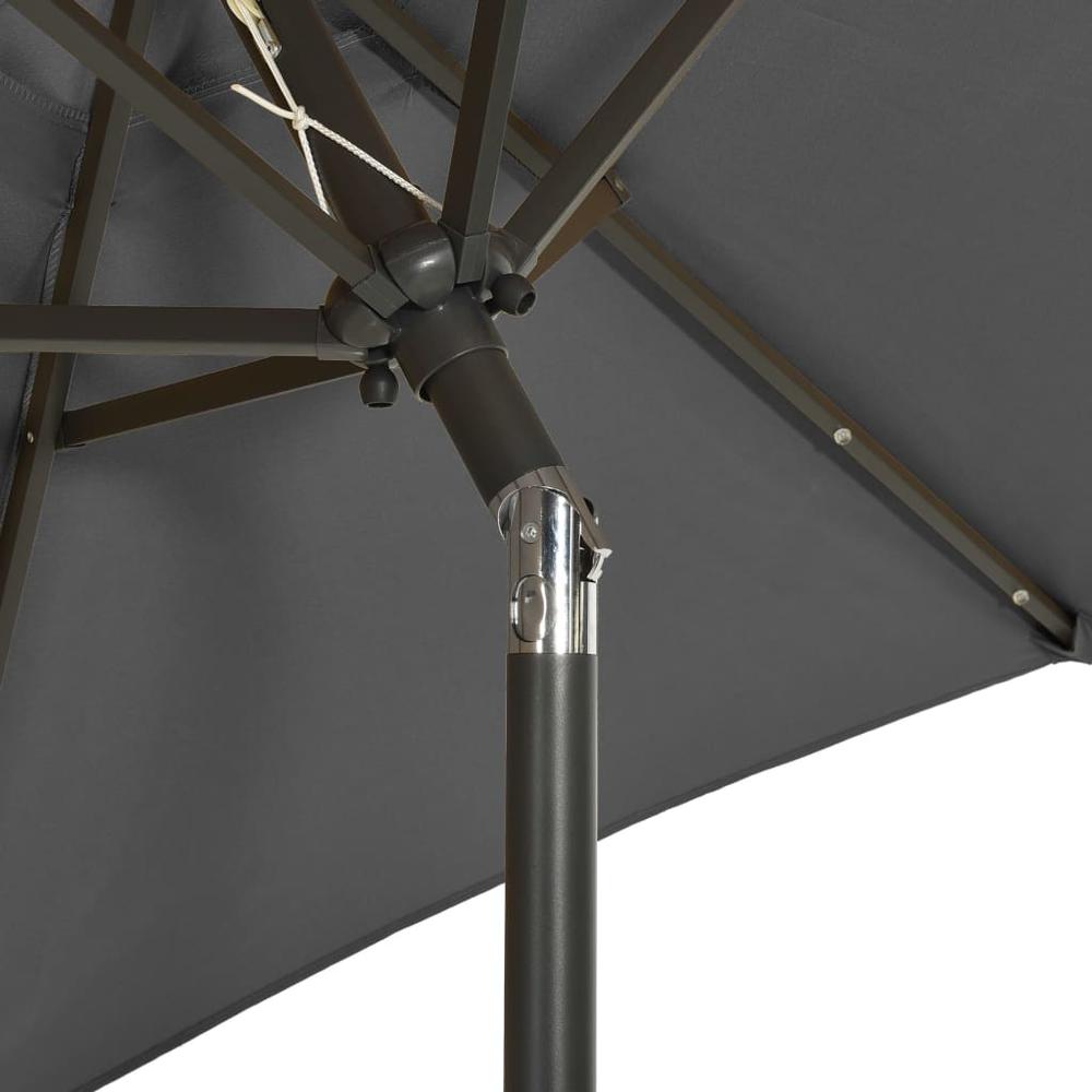 vidaXL Parasol with LED Lights Anthracite 78.7"x83.1" Aluminum. Picture 6