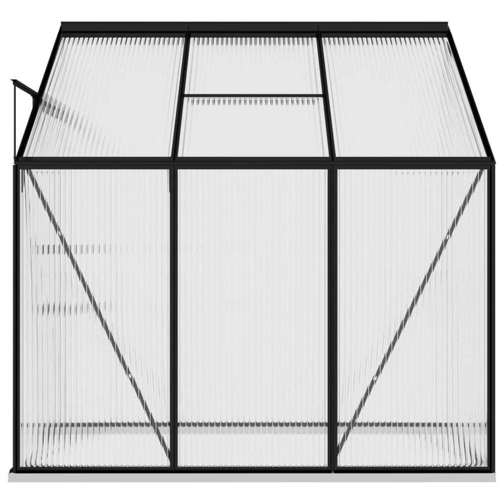 vidaXL Greenhouse Anthracite Aluminum 140.1 ftÂ³. Picture 6