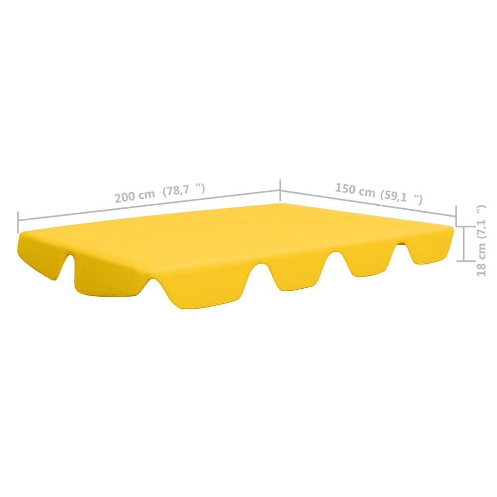 vidaXL Replacement Canopy for Garden Swing Yellow 89"x73.2" 270 g/mÂ², 312091. Picture 6