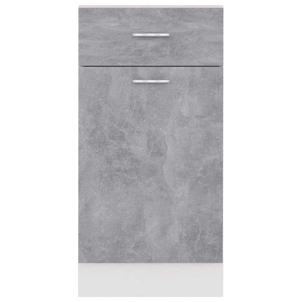 Drawer Bottom Cabinet Concrete Gray 15.7"x18.1"x32.1" Engineered Wood. Picture 6
