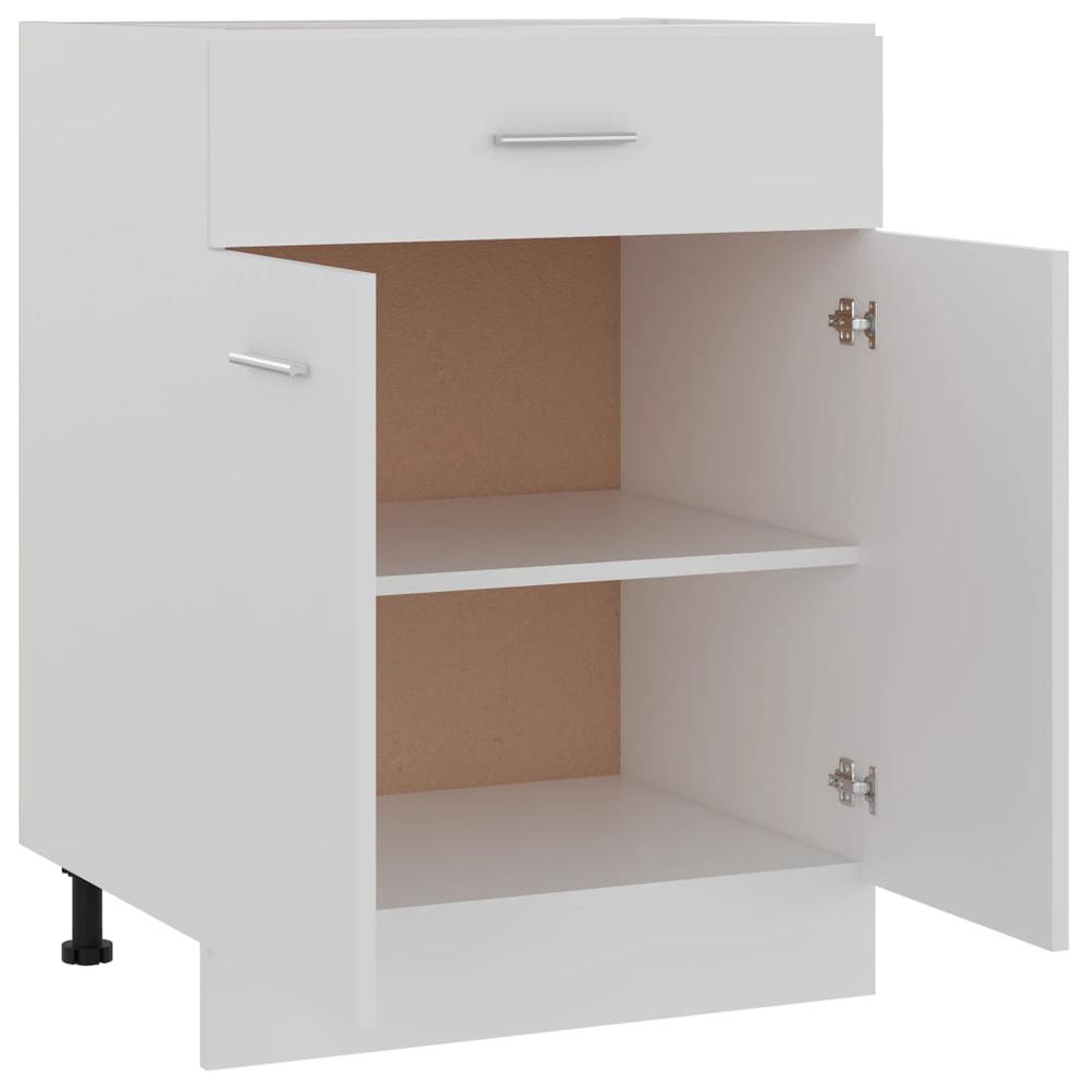 Drawer Bottom Cabinet White 23.6"x18.1"x32.1" Engineered Wood. Picture 3