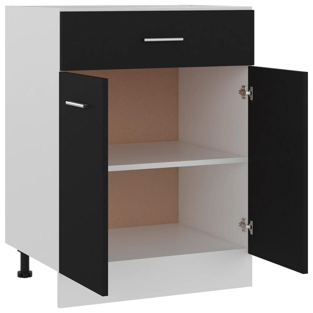 Drawer Bottom Cabinet Black 23.6"x18.1"x32.1" Engineered Wood. Picture 3