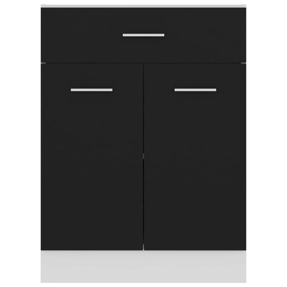 Drawer Bottom Cabinet Black 23.6"x18.1"x32.1" Engineered Wood. Picture 4