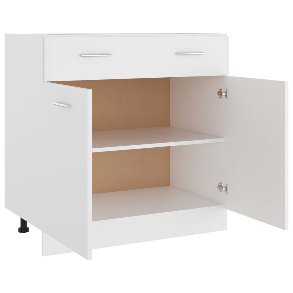 Drawer Bottom Cabinet White 31.5"x18.1"x32.1" Engineered Wood. Picture 4