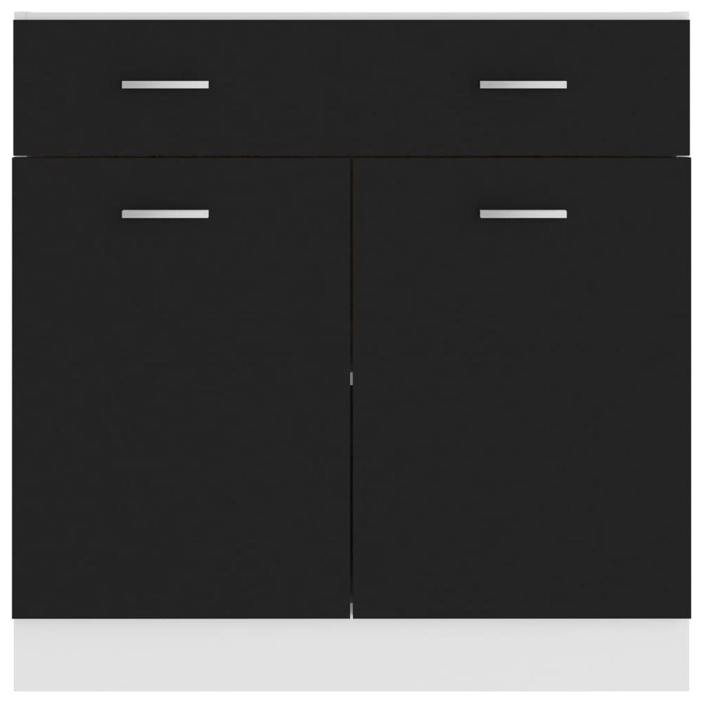 Drawer Bottom Cabinet Black 31.5"x18.1"x32.1" Engineered Wood. Picture 5