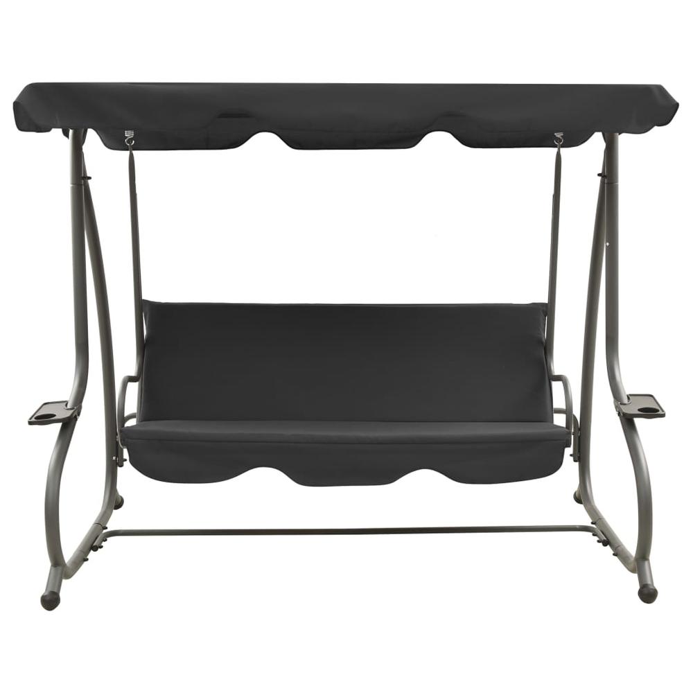 vidaXL Outdoor Swing Bench with Canopy Anthracite 3339. Picture 2
