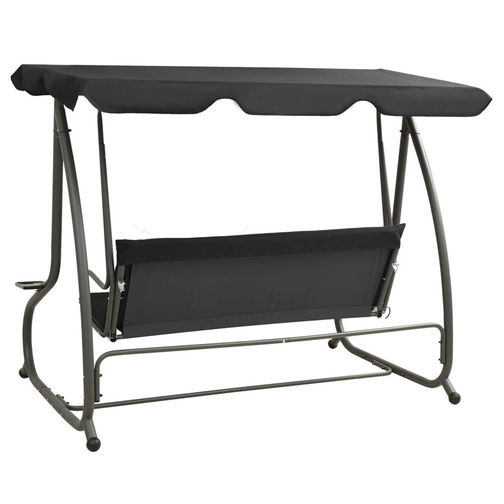 vidaXL Outdoor Swing Bench with Canopy Anthracite 3339. Picture 6