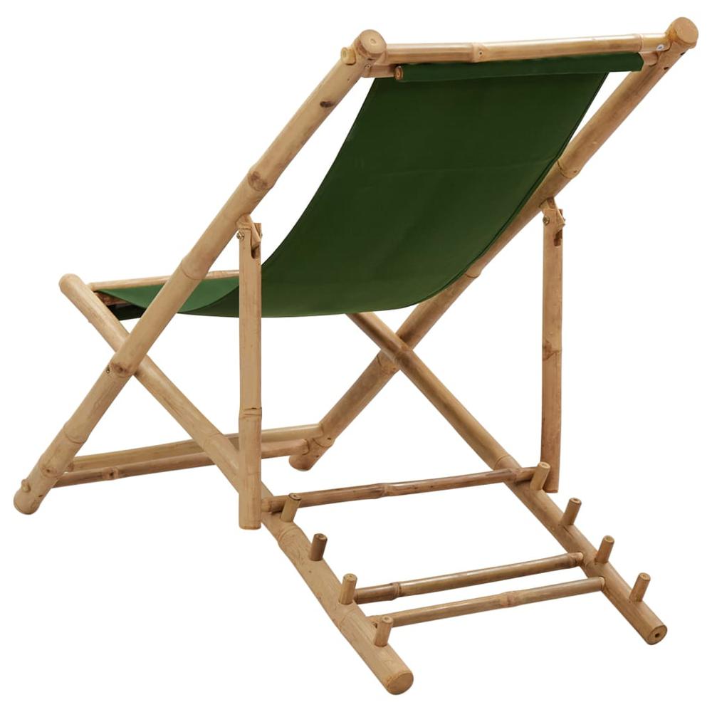 Deck Chair Bamboo and Canvas Green. Picture 3
