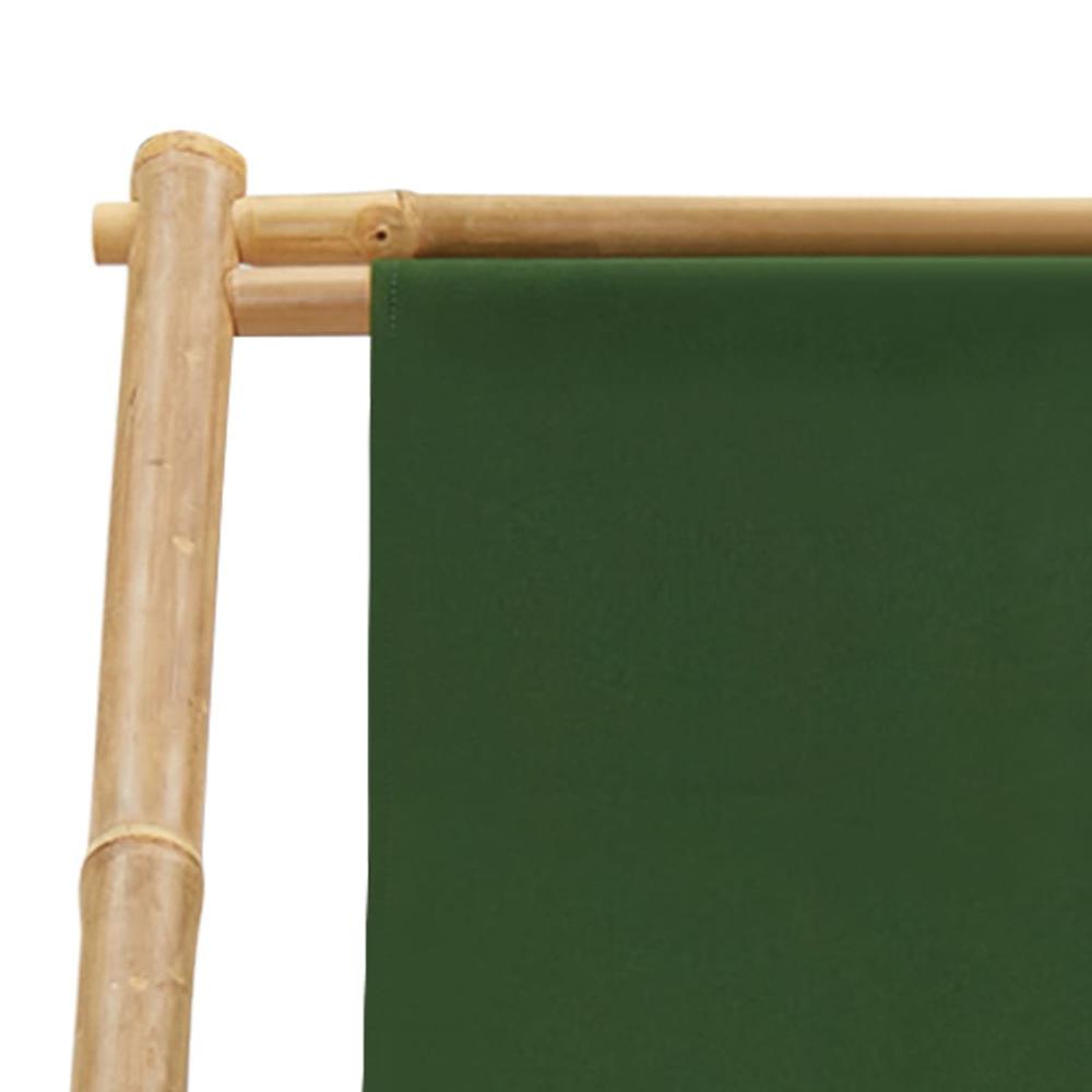 Deck Chair Bamboo and Canvas Green. Picture 6