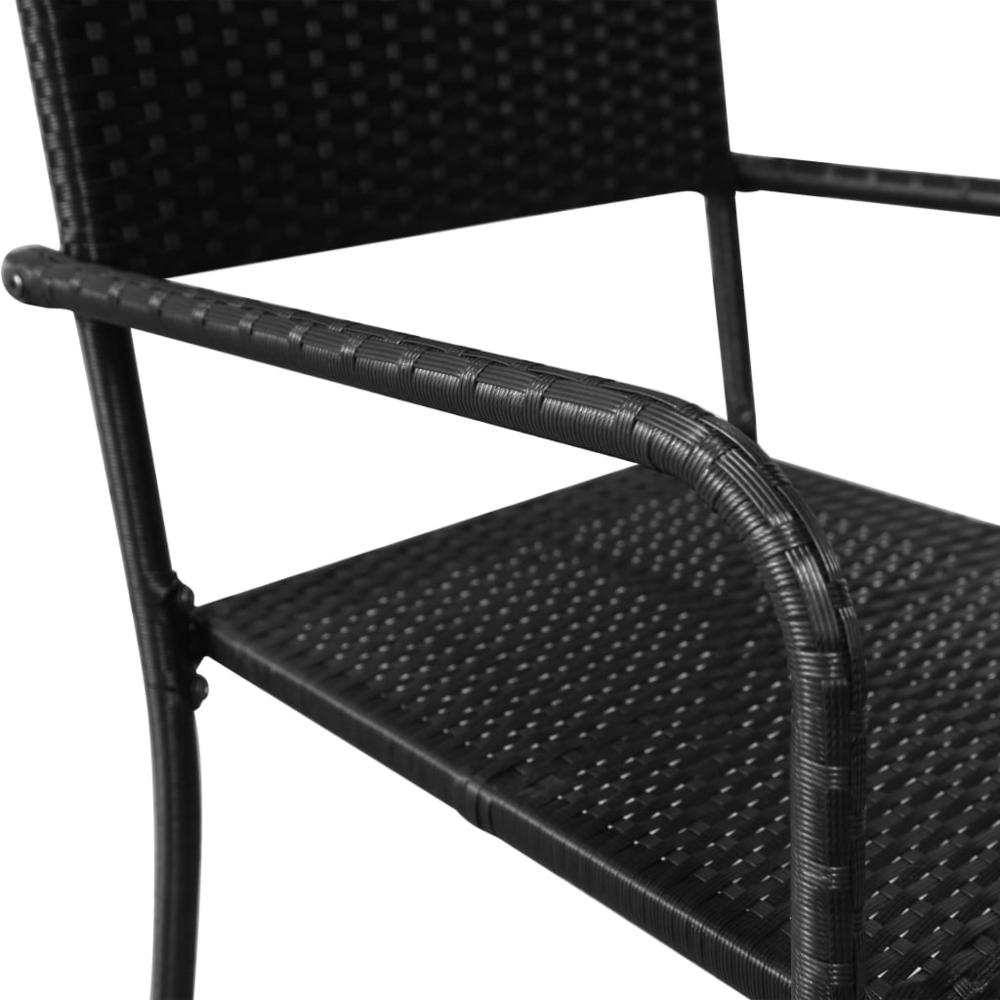 vidaXL Patio Dining Chairs 4 pcs Poly Rattan Black, 313120. Picture 5