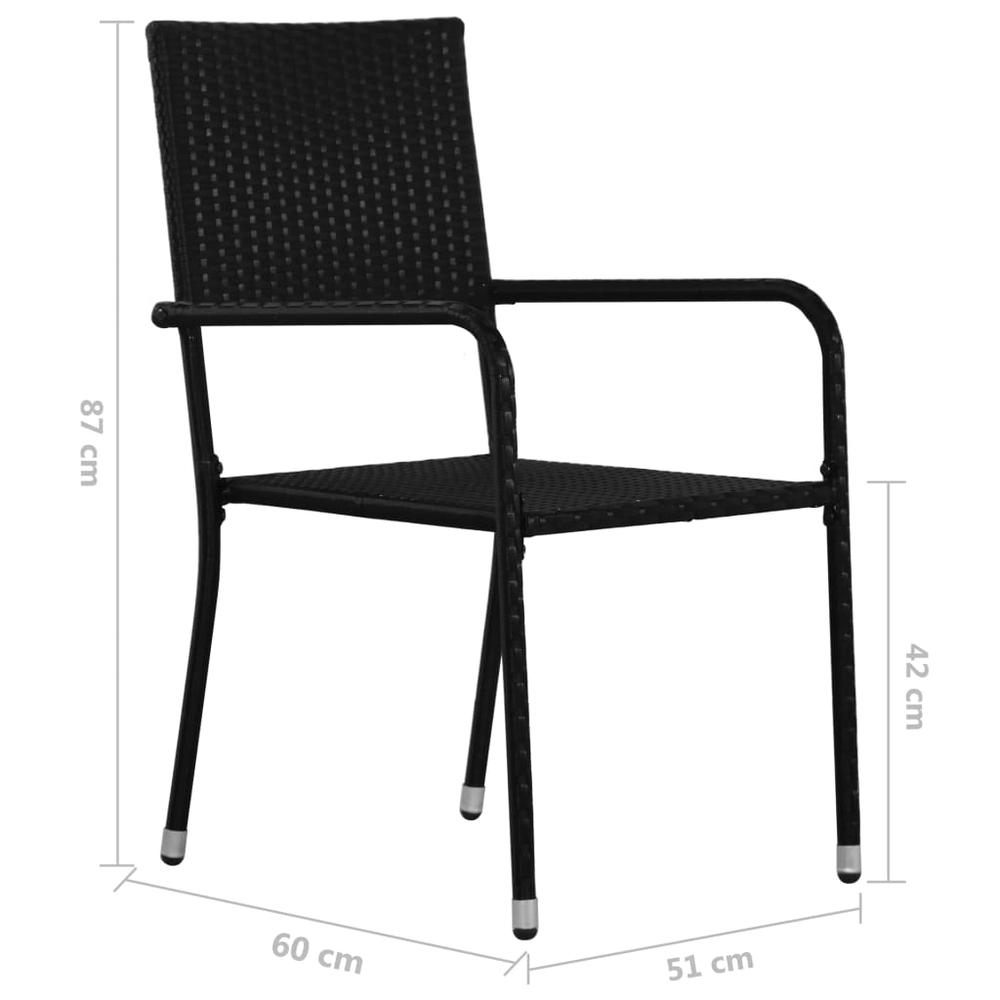 vidaXL Patio Dining Chairs 4 pcs Poly Rattan Black, 313120. Picture 6