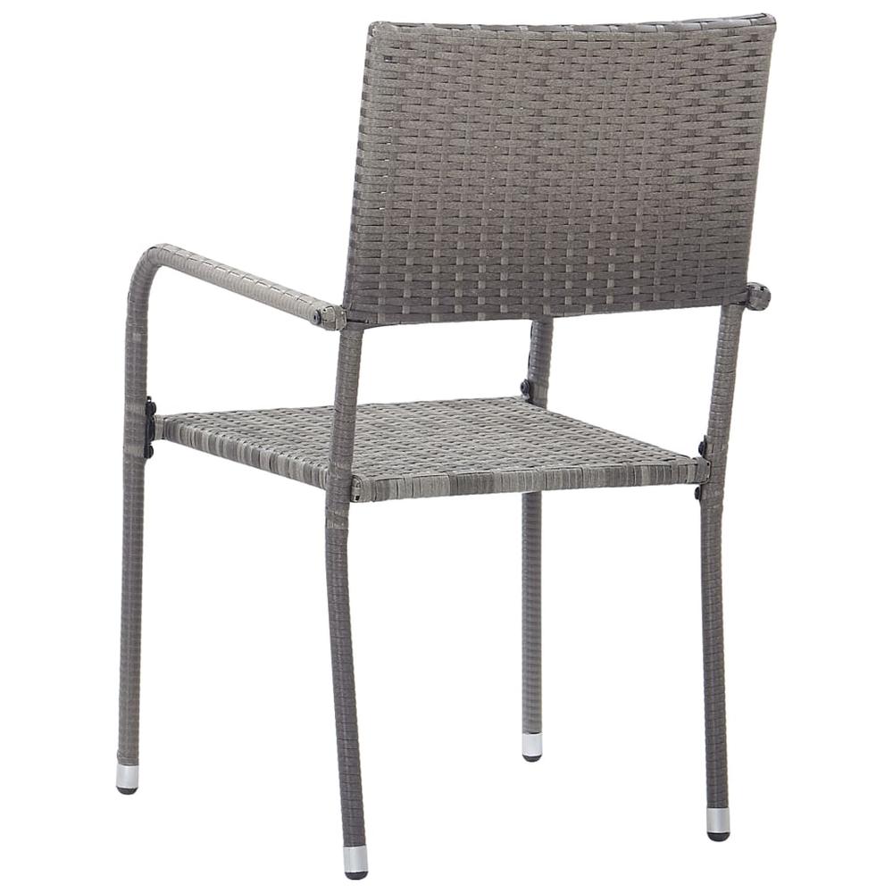 vidaXL Patio Dining Chairs 6 pcs Poly Rattan Anthracite. Picture 5