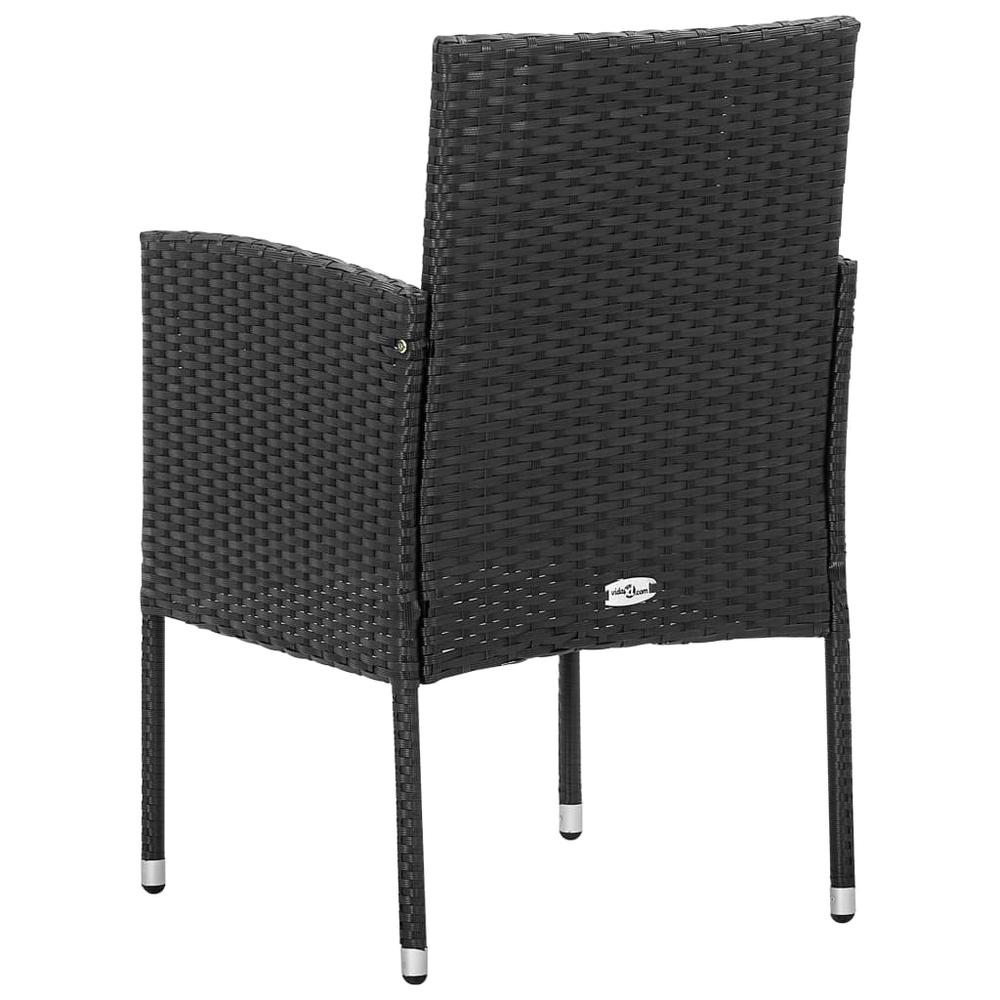 vidaXL Patio Chairs 2 pcs Poly Rattan Black. Picture 5