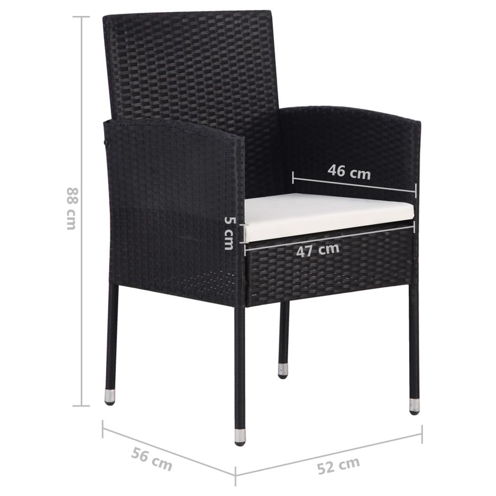 vidaXL Patio Chairs 4 pcs Poly Rattan Black, 313125. Picture 7