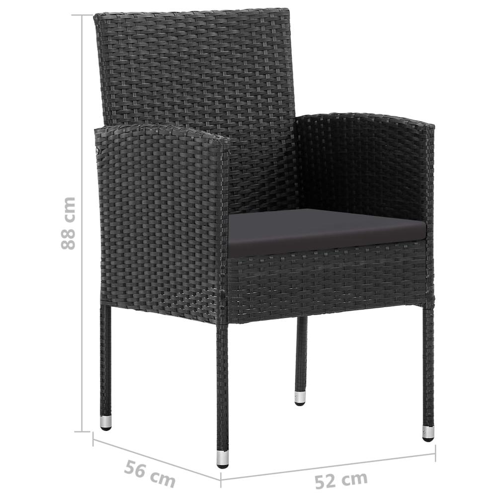 vidaXL Patio Chairs 4 pcs Poly Rattan Black, 313127. Picture 7