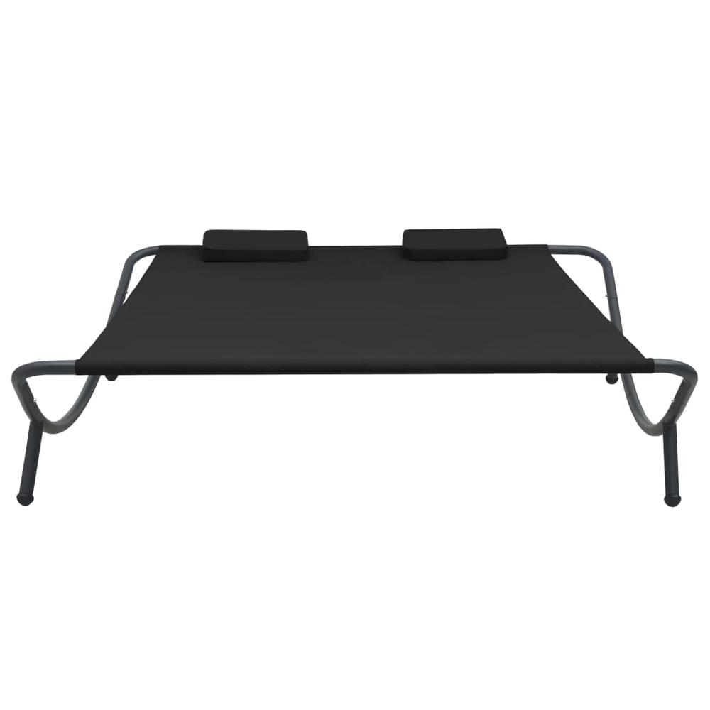 vidaXL Outdoor Lounge Bed Fabric Black 3529. Picture 2