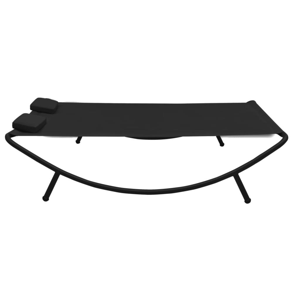 vidaXL Outdoor Lounge Bed Fabric Black 3529. Picture 3