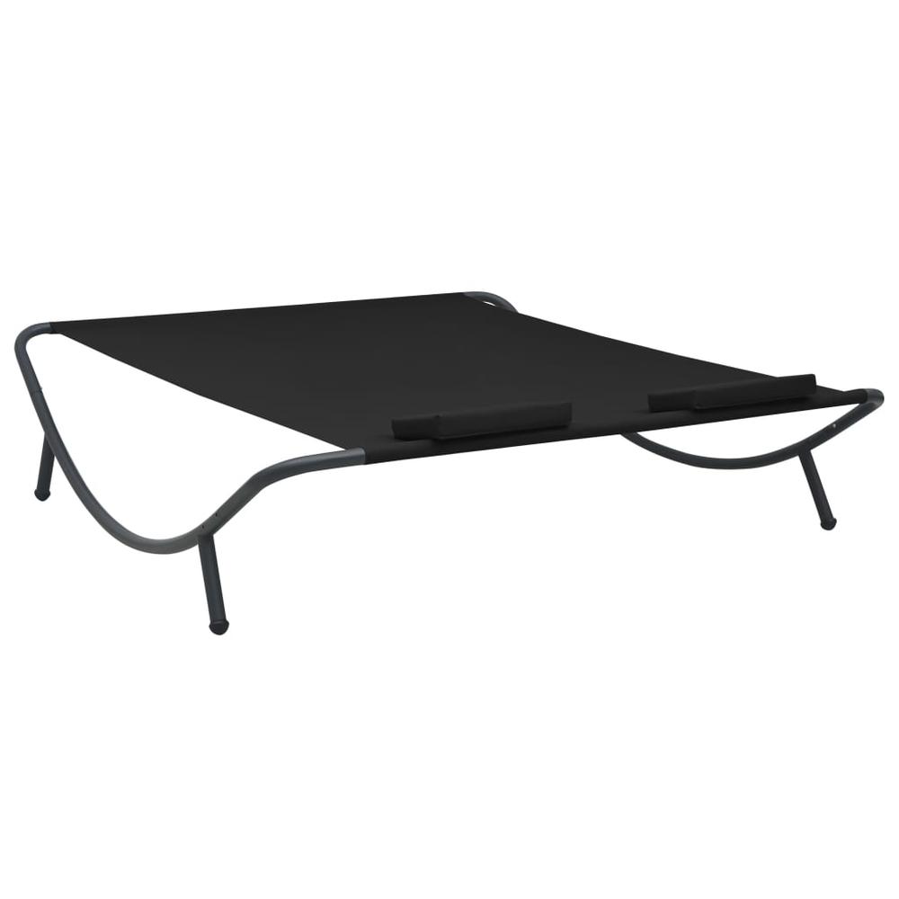 vidaXL Outdoor Lounge Bed Fabric Black 3529. Picture 4