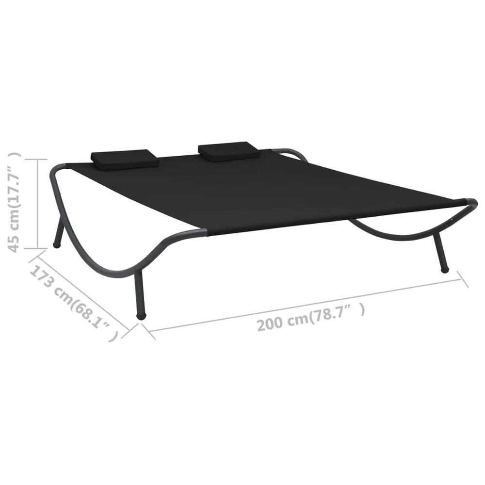 vidaXL Outdoor Lounge Bed Fabric Black 3529. Picture 7