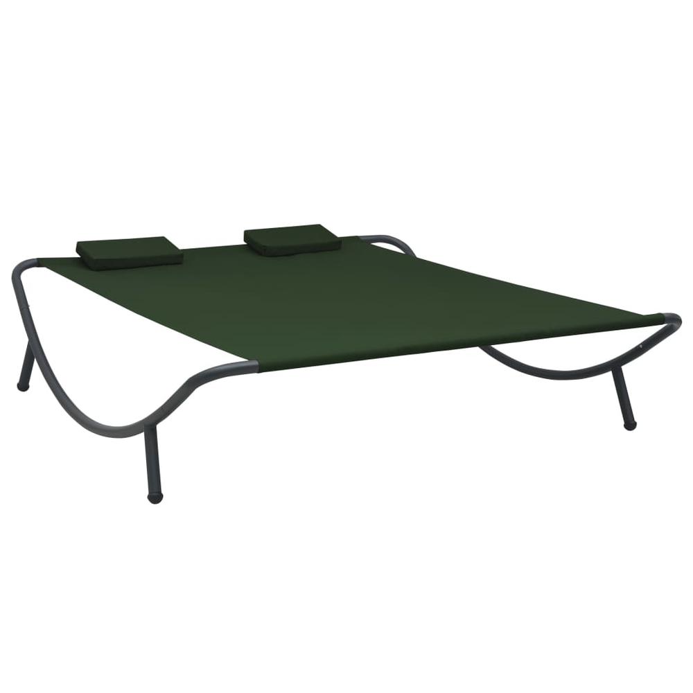 vidaXL Outdoor Lounge Bed Fabric Green 3530. Picture 1
