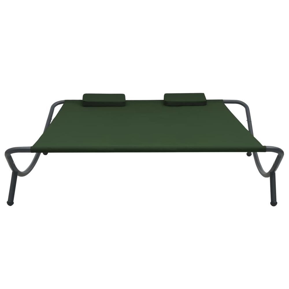 vidaXL Outdoor Lounge Bed Fabric Green 3530. Picture 2