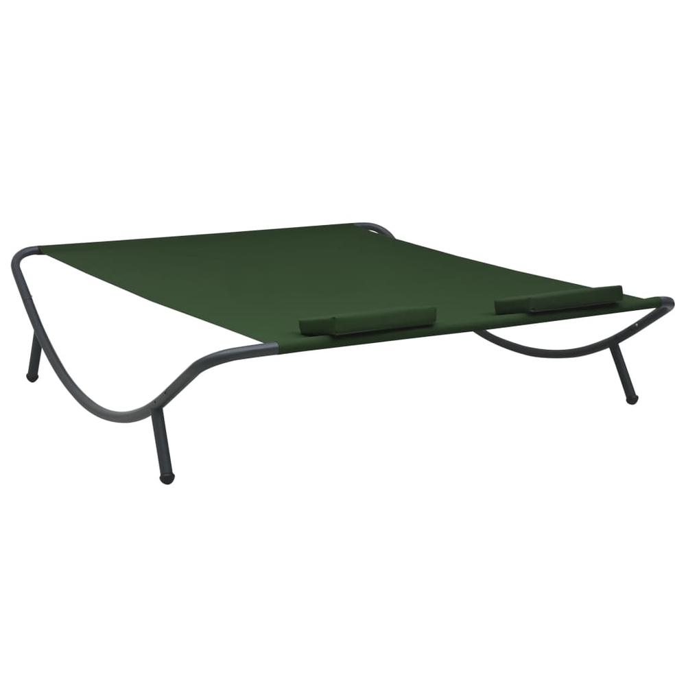 vidaXL Outdoor Lounge Bed Fabric Green 3530. Picture 4