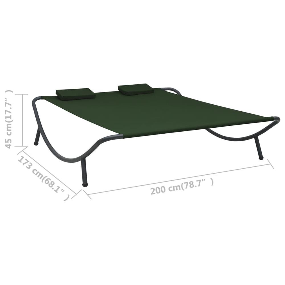 vidaXL Outdoor Lounge Bed Fabric Green 3530. Picture 7