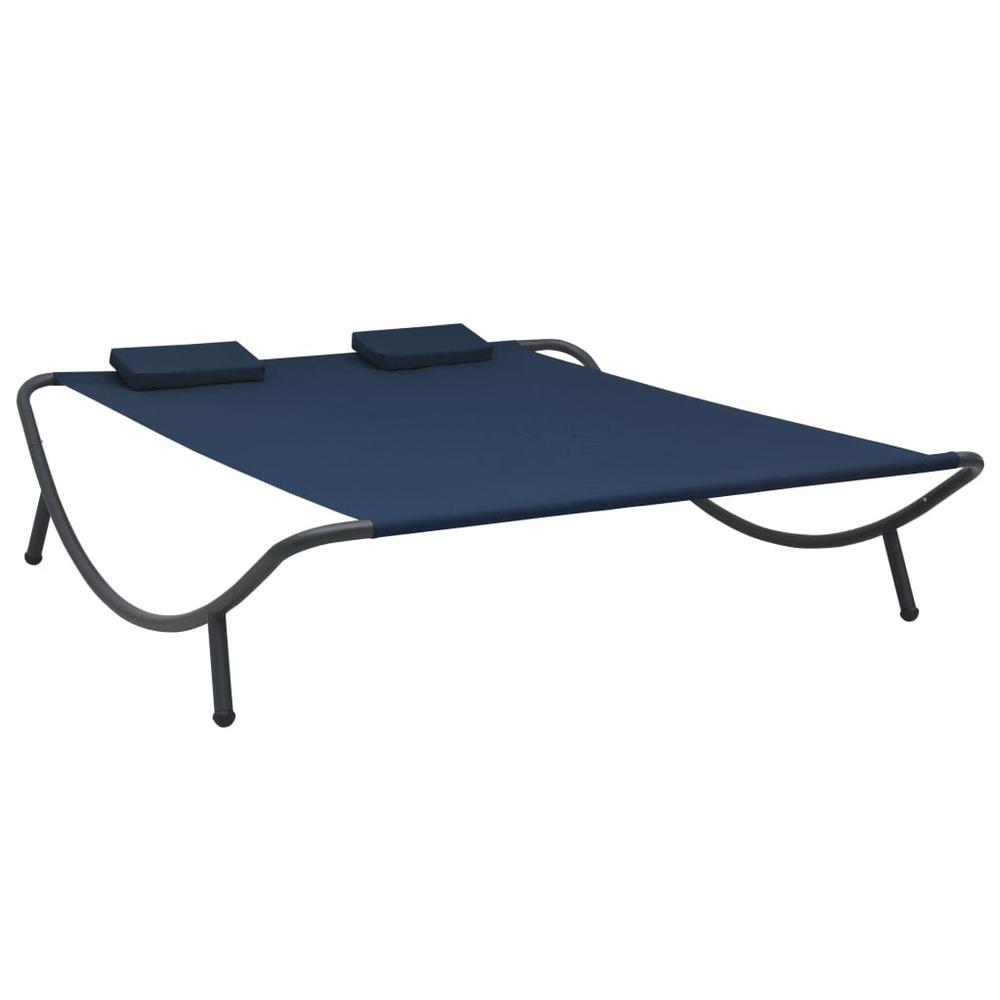 vidaXL Outdoor Lounge Bed Fabric Blue 3531. Picture 1