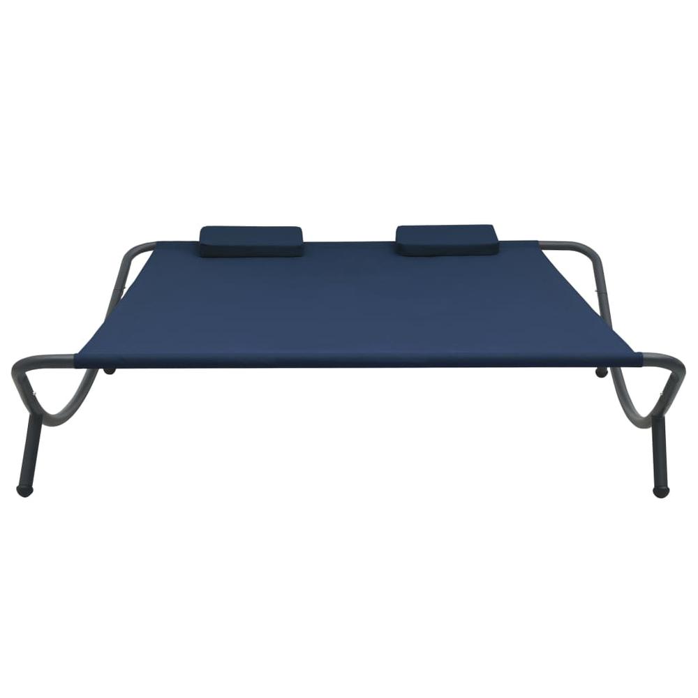 vidaXL Outdoor Lounge Bed Fabric Blue 3531. Picture 2