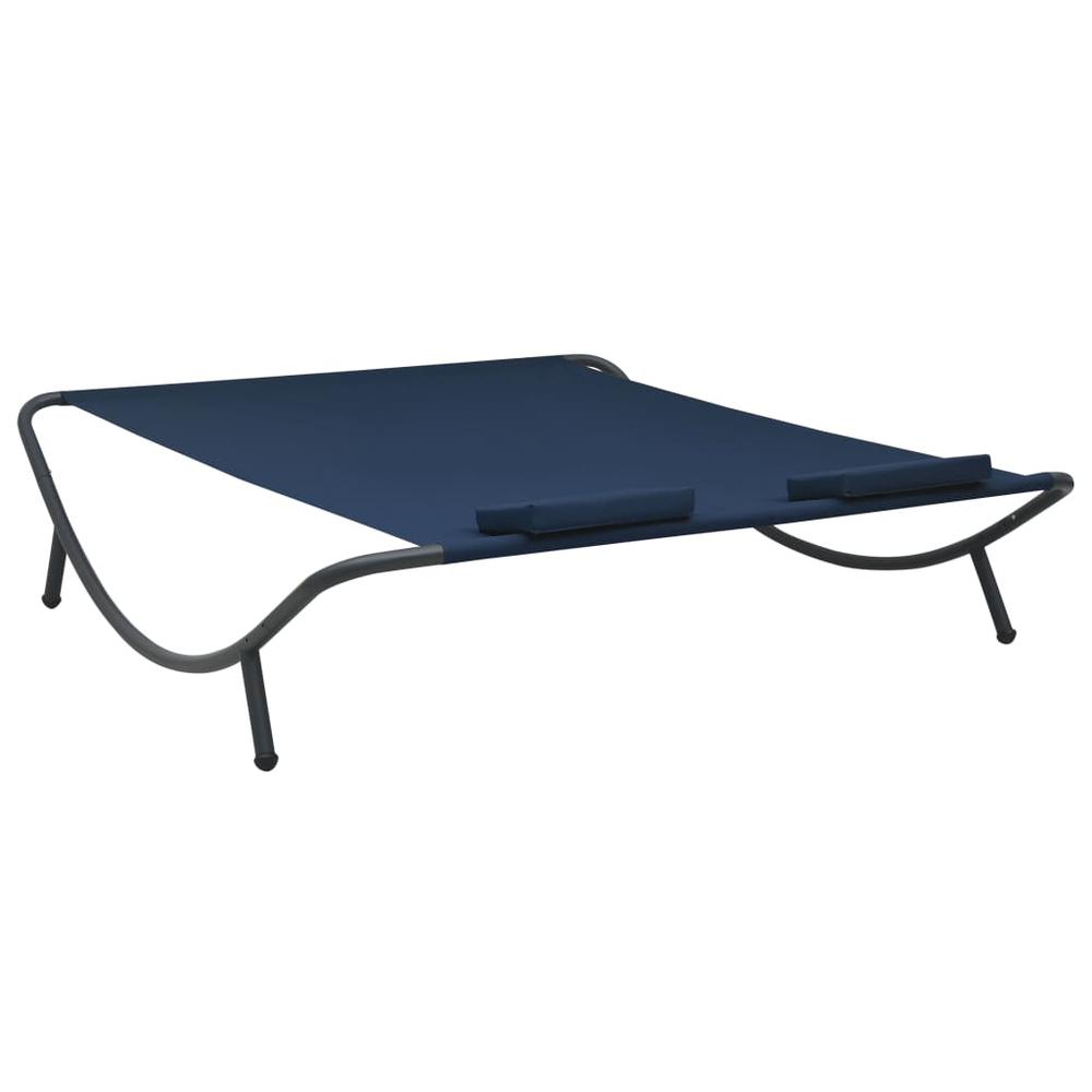 vidaXL Outdoor Lounge Bed Fabric Blue 3531. Picture 4