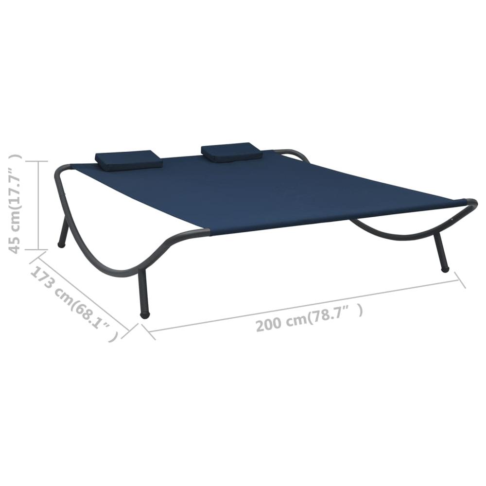vidaXL Outdoor Lounge Bed Fabric Blue 3531. Picture 7