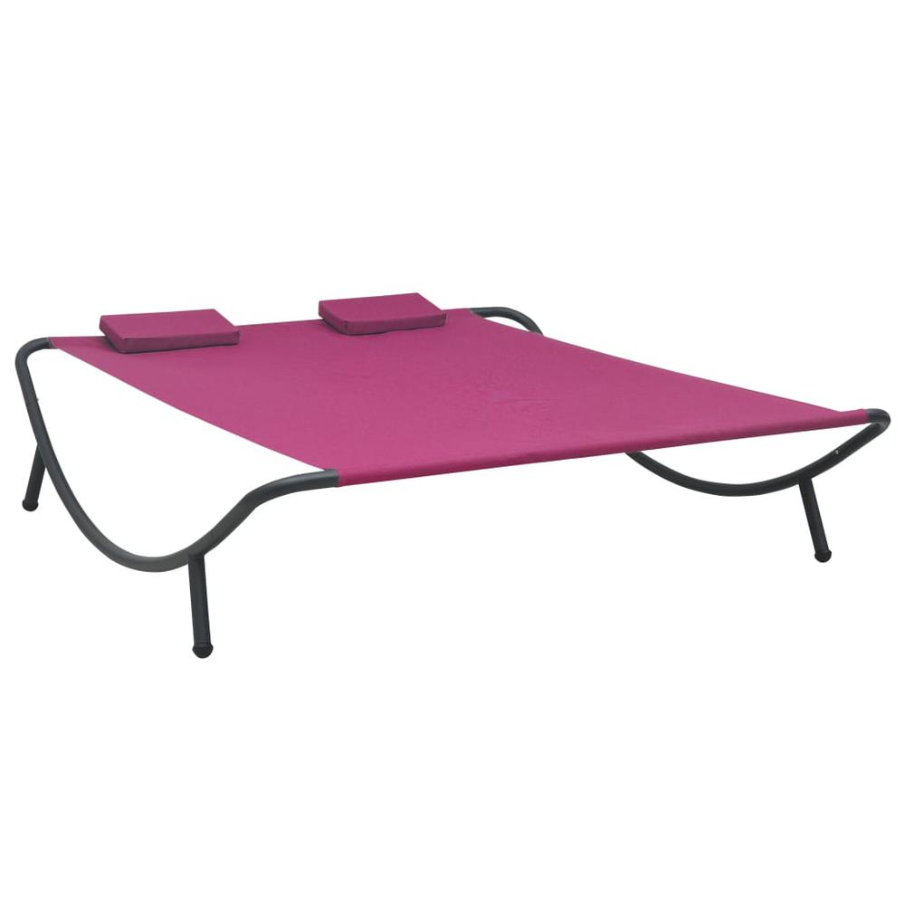 vidaXL Outdoor Lounge Bed Fabric Pink 3532. Picture 1