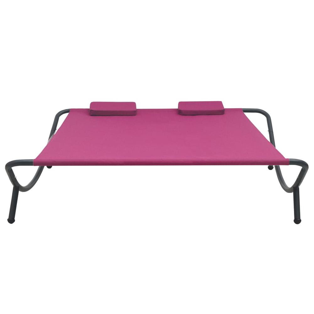 vidaXL Outdoor Lounge Bed Fabric Pink 3532. Picture 2