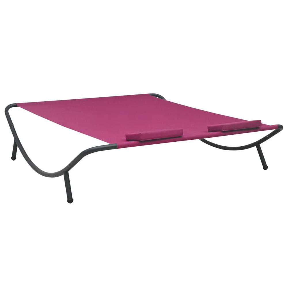 vidaXL Outdoor Lounge Bed Fabric Pink 3532. Picture 4