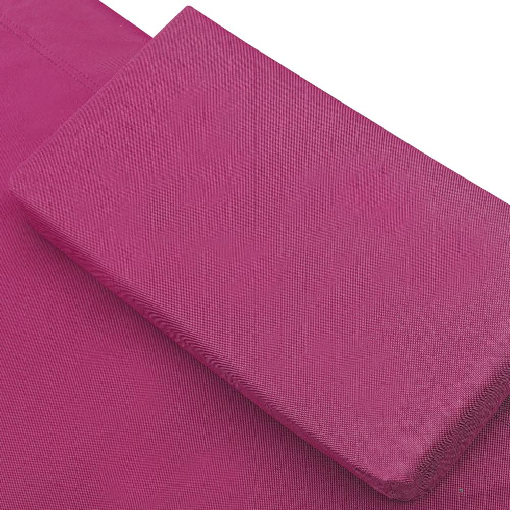 vidaXL Outdoor Lounge Bed Fabric Pink 3532. Picture 5