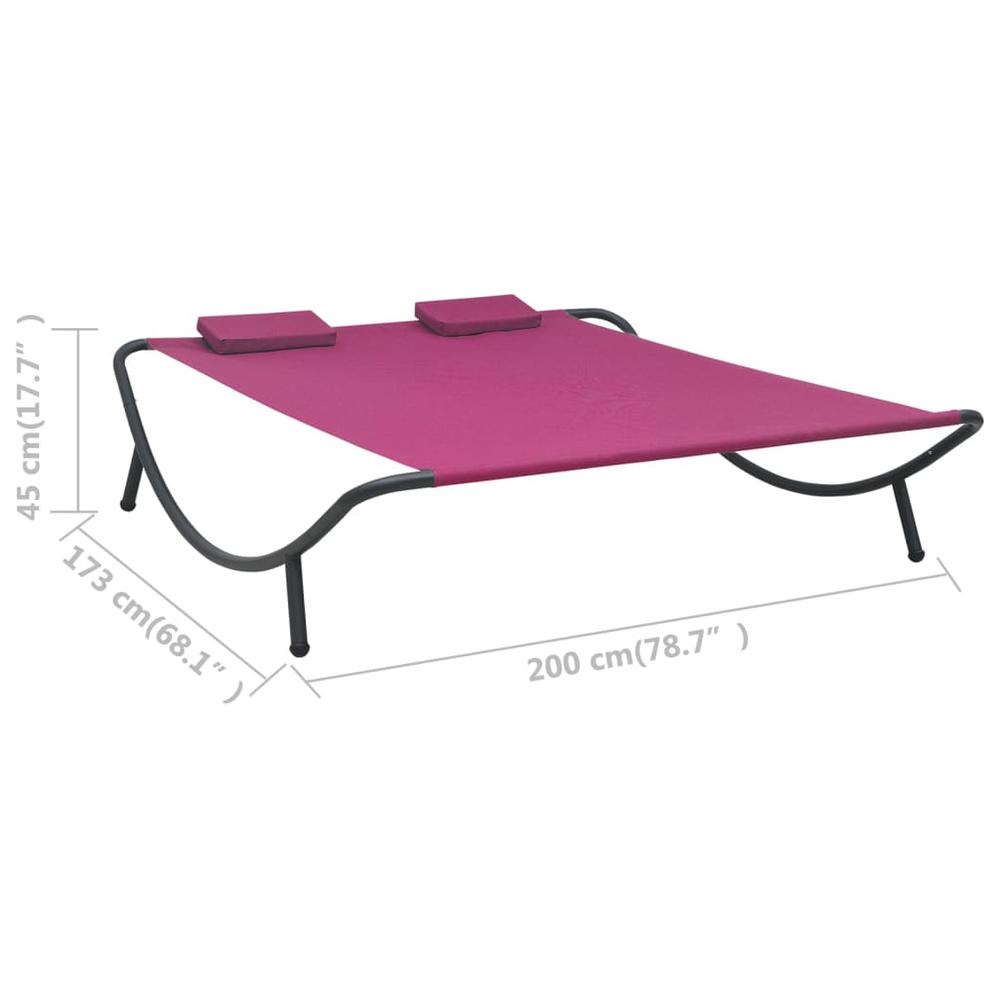 vidaXL Outdoor Lounge Bed Fabric Pink 3532. Picture 7