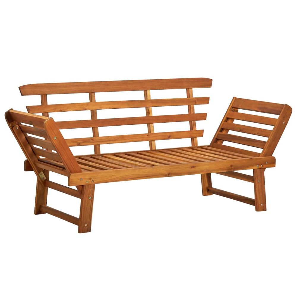 vidaXL Garden Bench with Cushions 2-in-1 74.8" Solid Acacia Wood 2121. Picture 2
