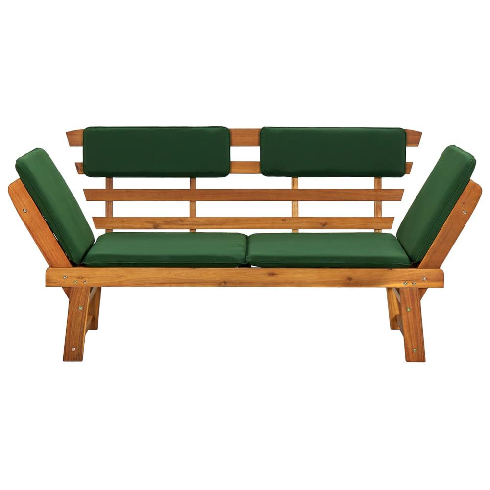 vidaXL Garden Bench with Cushions 2-in-1 74.8" Solid Acacia Wood 2121. Picture 4