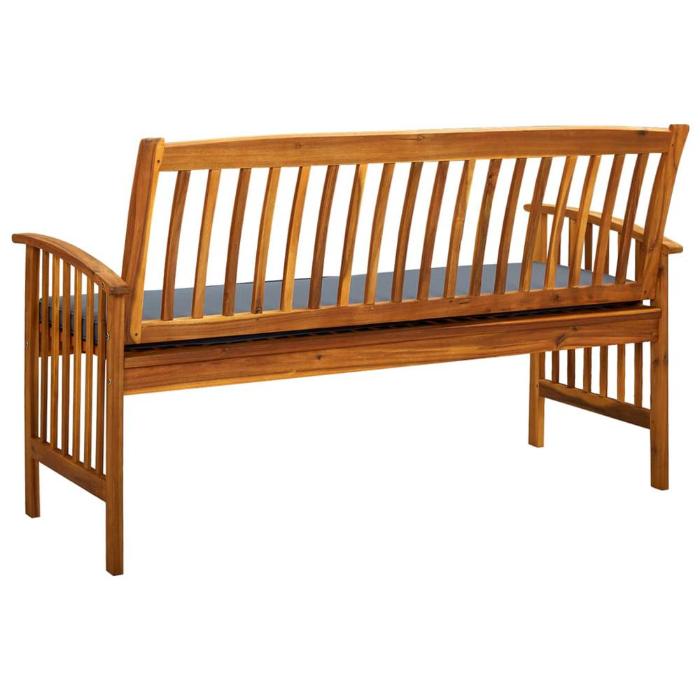 vidaXL Patio Bench with Cushion 57.9" Solid Acacia Wood, 312135. Picture 5