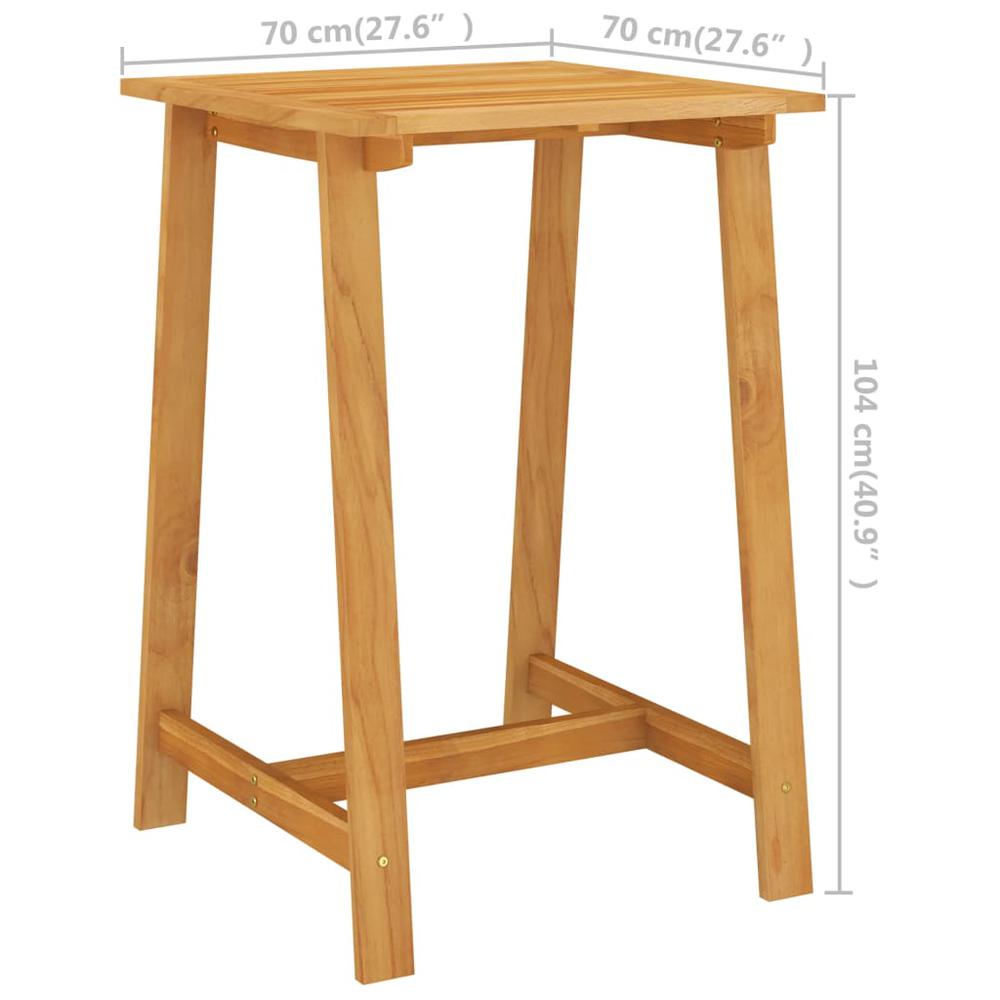 vidaXL Patio Bar Table 27.6"x27.6"x40.9" Solid Acacia Wood. Picture 6