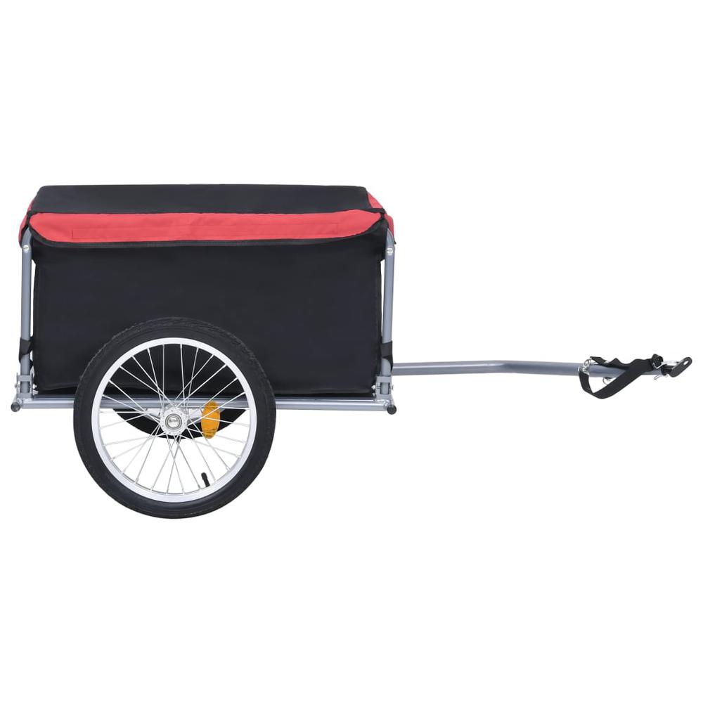 vidaXL Bike Cargo Trailer Black and Red 143.3 lb 2588. Picture 2