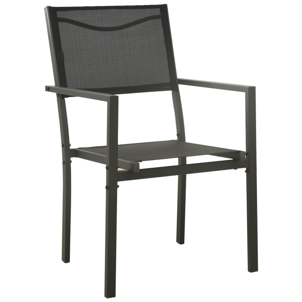 Patio Chairs 2 pcs Textilene and Steel Black and Anthracite. Picture 1