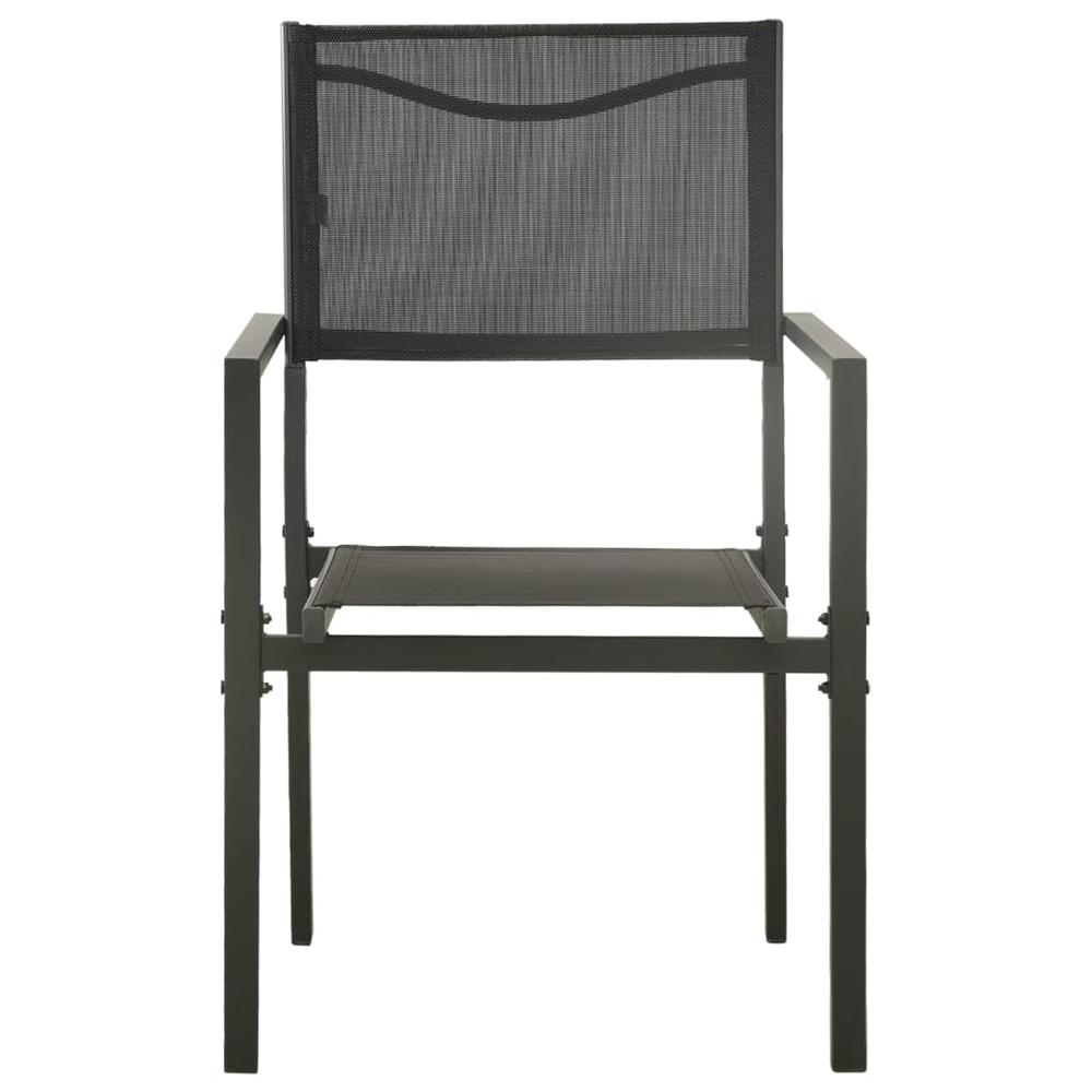 Patio Chairs 2 pcs Textilene and Steel Black and Anthracite. Picture 2