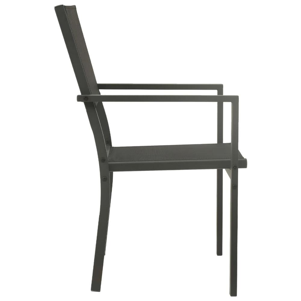 Patio Chairs 2 pcs Textilene and Steel Black and Anthracite. Picture 3