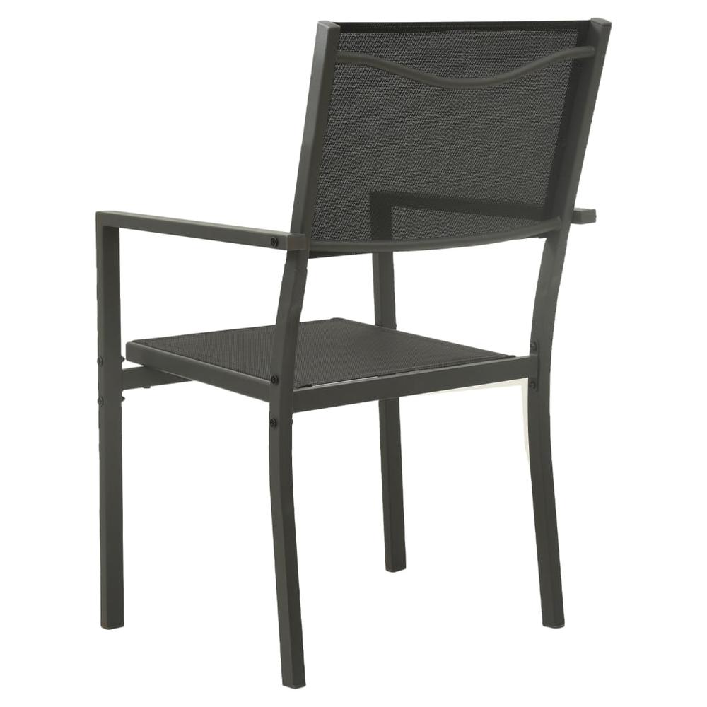 Patio Chairs 2 pcs Textilene and Steel Black and Anthracite. Picture 4