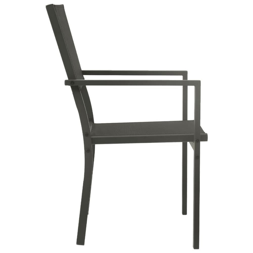 Patio Chairs 4 pcs Textilene and Steel Black and Anthracite. Picture 3