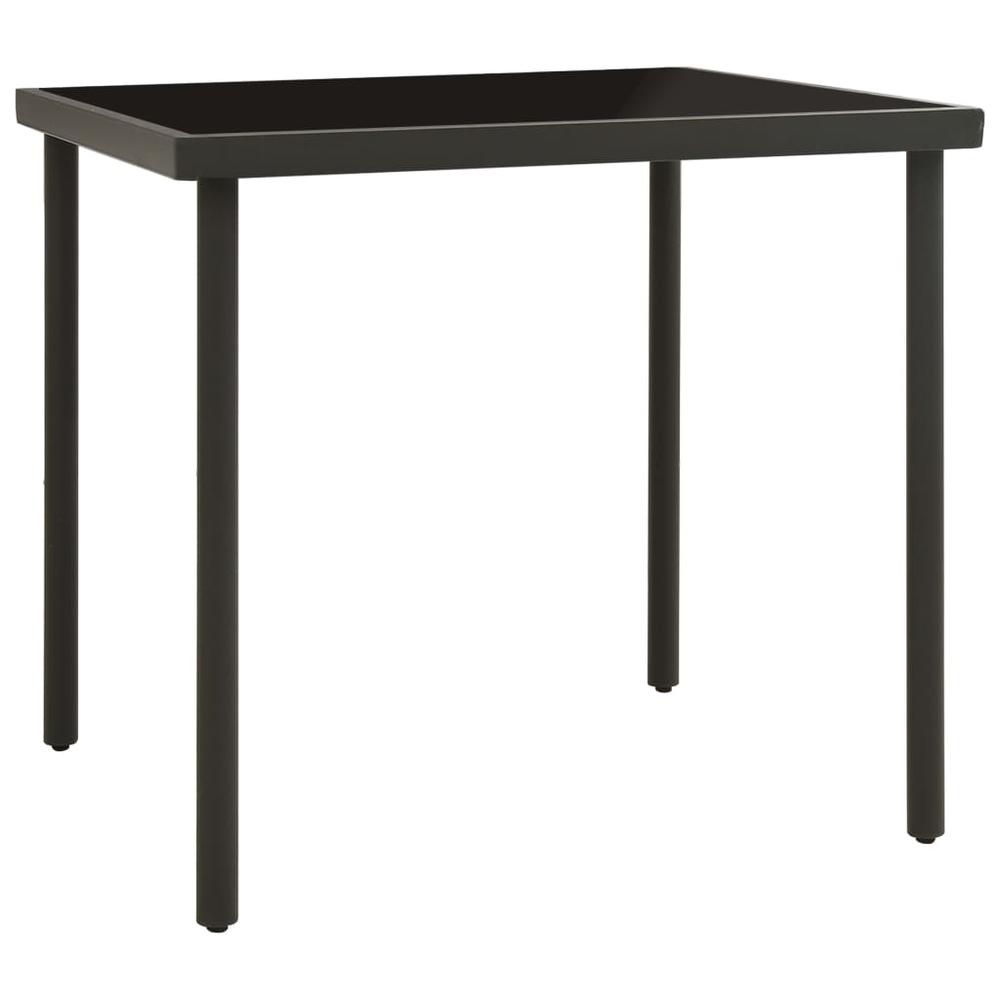 Patio Dining Table Anthracite 31.5"x31.5"x28.3" Glass and Steel. Picture 1